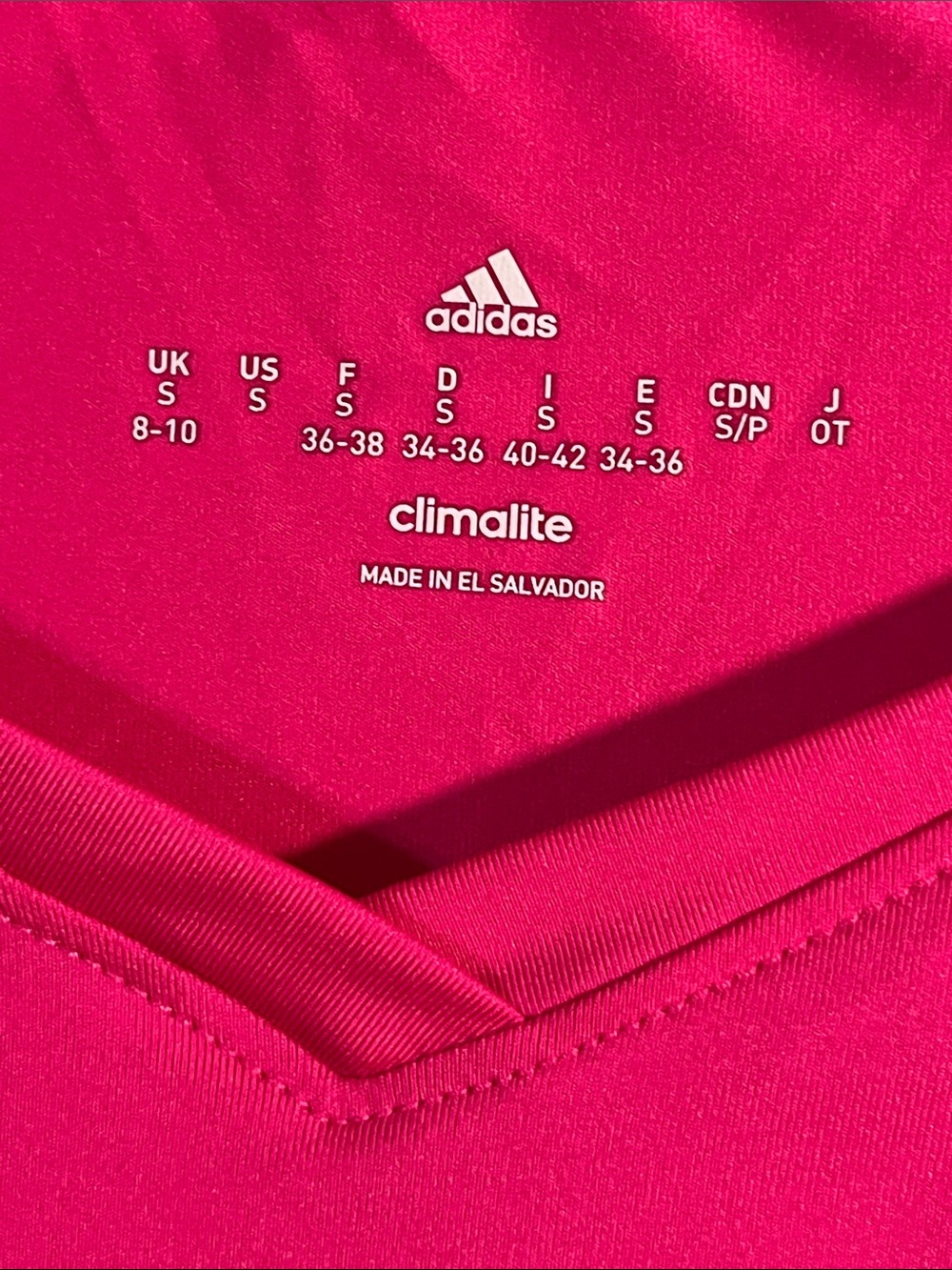 adidas Women's Hot Pink Long Sleeve Athletic Top - Picture 2 of 4